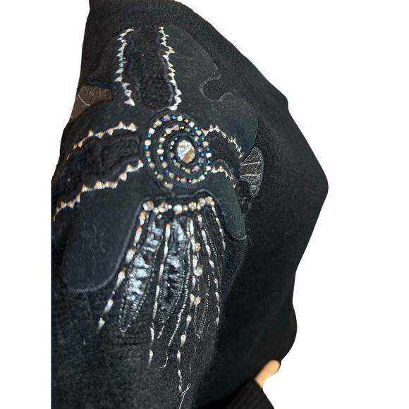 VTG 90's IB Diffusion Women's SZ S Embellished Sweater-Silk Angora Lambs Wool - Picture 10 of 16